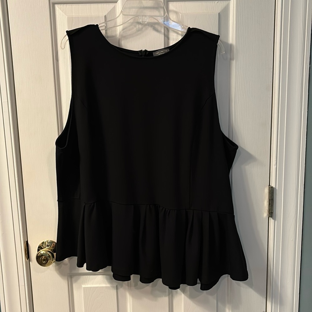 Size 2X The Limited black asymmetrical peplum top sleeveless